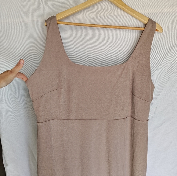 Birdie Gray Alex Convertible Dress Crepe Taupe 2X Curve Plus New Maxi Bridesmaid - Picture 6 of 14